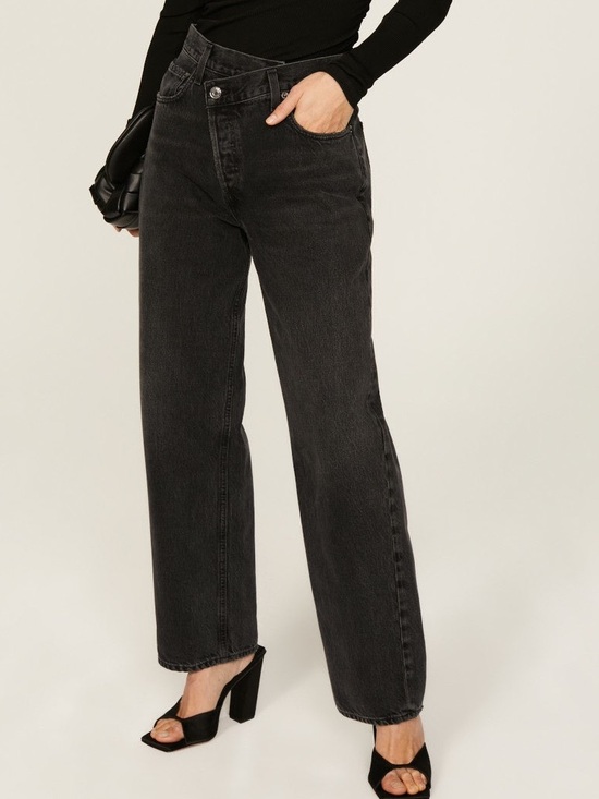 Agolde Denim - Agolde Criss Cross Black Straight Leg High-Rise Jeans